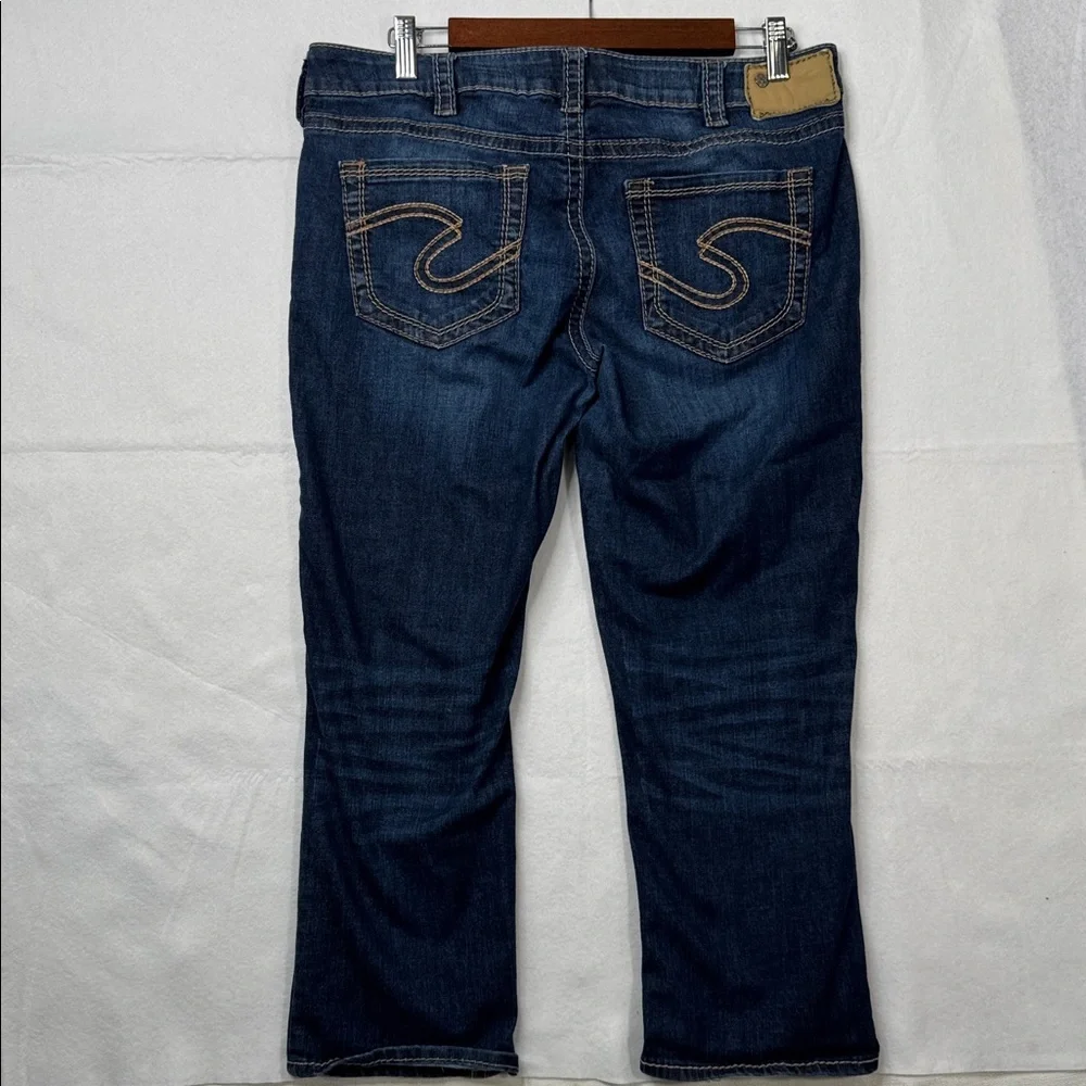 Silver Aiko Mid Rise Capri Blue Jeans Women's Size 31/22 Minimalist, Everyday